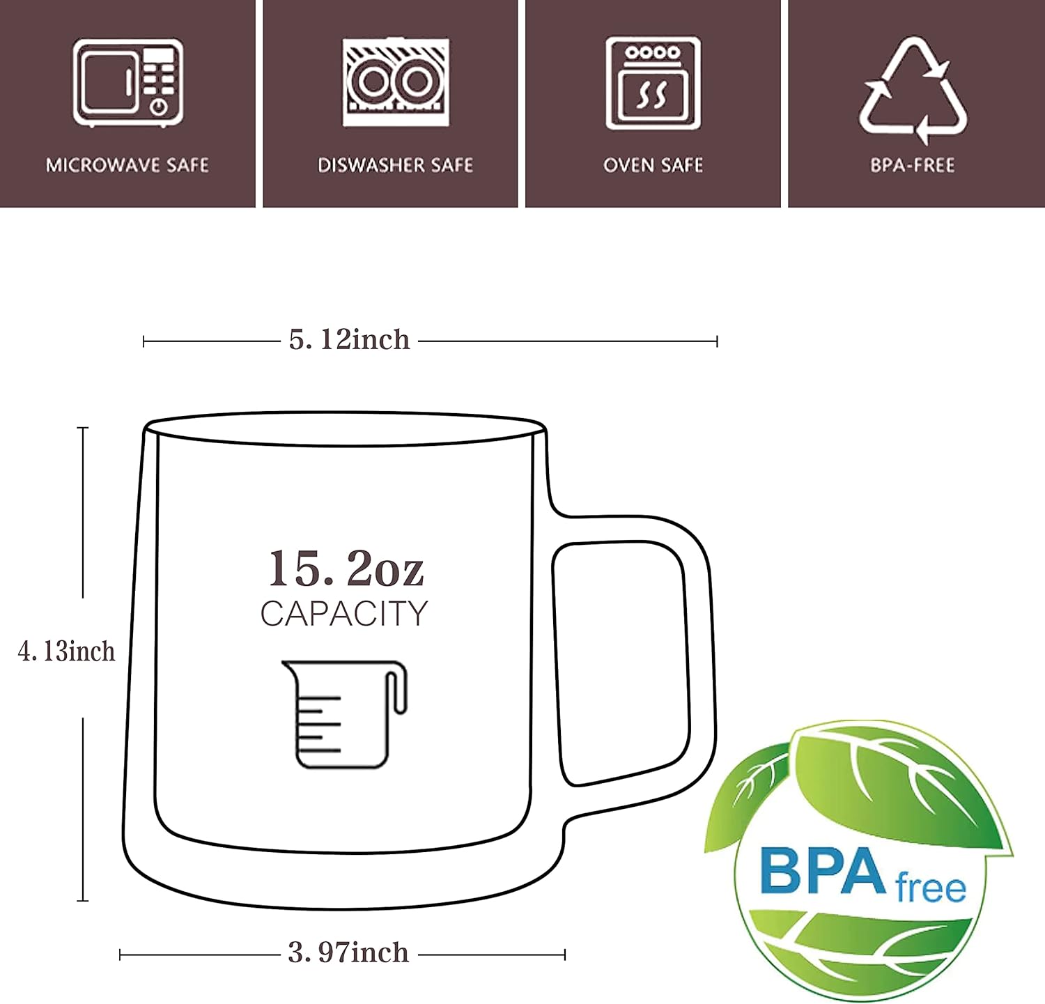 CNGLASS Double Wall Glass Coffee Mugs 15.2oz(450ml),Large Clear Insulated Glass Espresso Cup with Handle,Set of 1