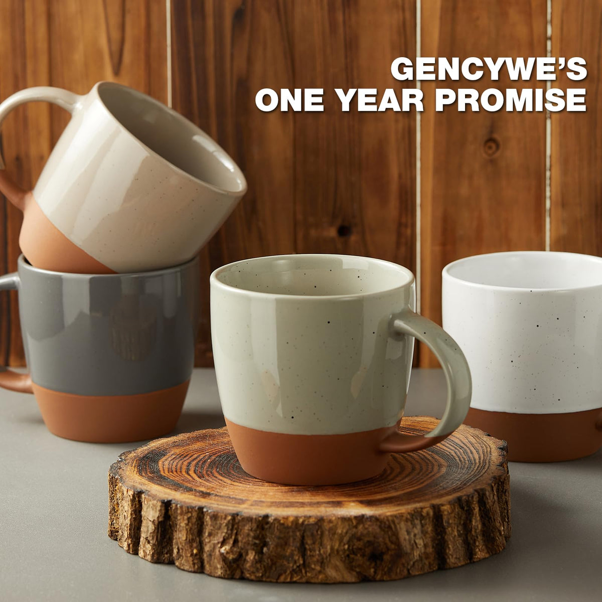 Microwave safe ceramic coffee mug set
