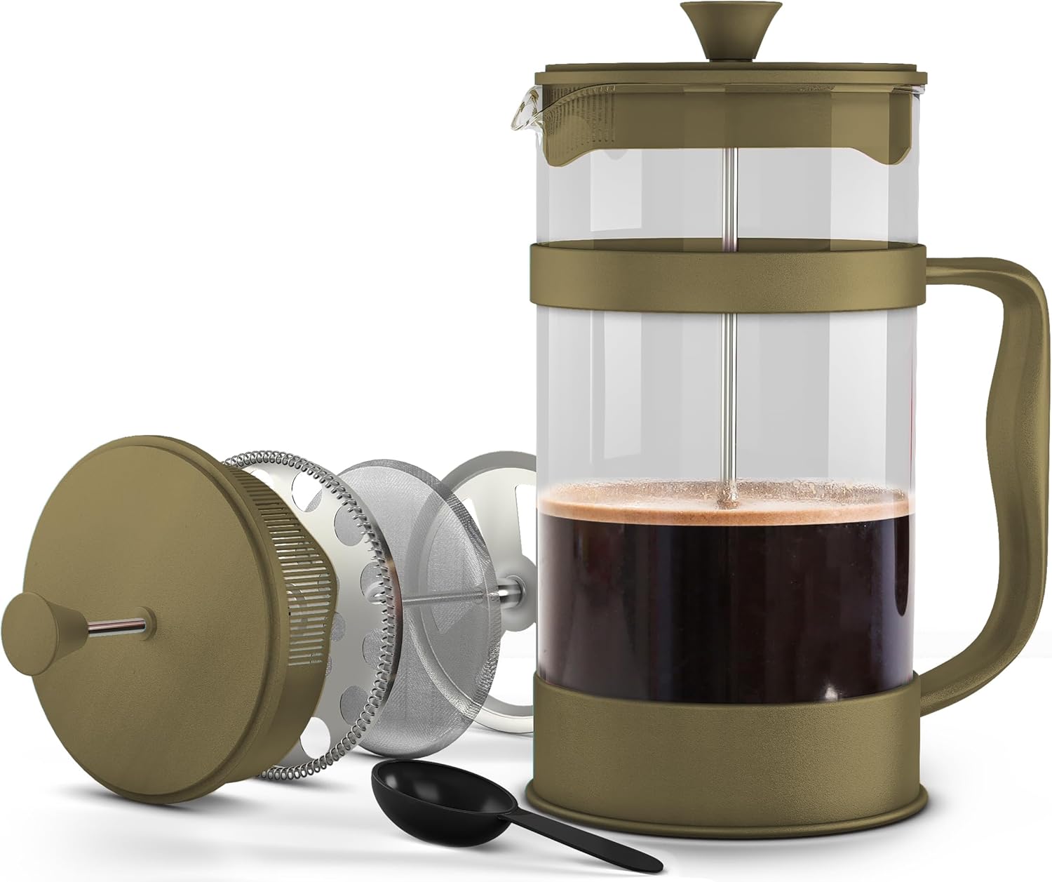 Utopia Kitchen 12 Ounce 0.35 Liter French Press Coffee Maker, Tea Maker, Travel Coffee Presses, Heat Resistant Thickened Borosilicate Coffee Pot for Camping Travel Gifts, Gold Pack of 1 - Blissbrew
