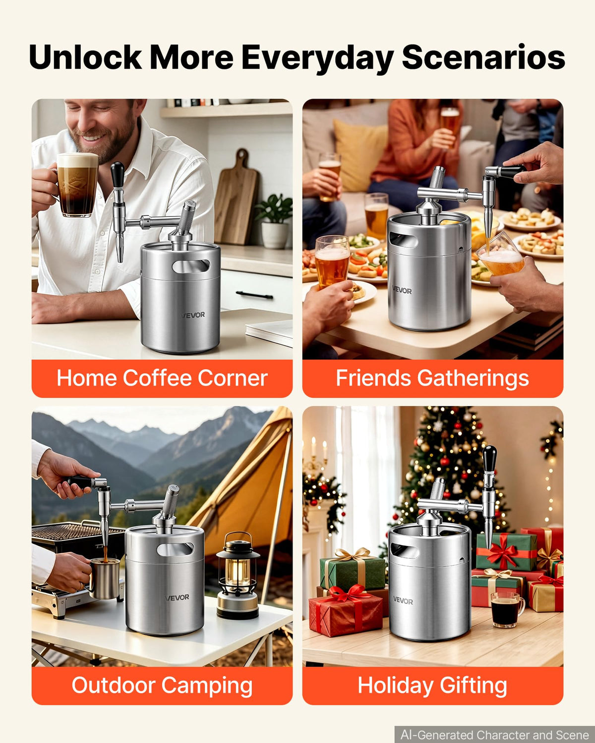 Home nitro cold brew dispenser system