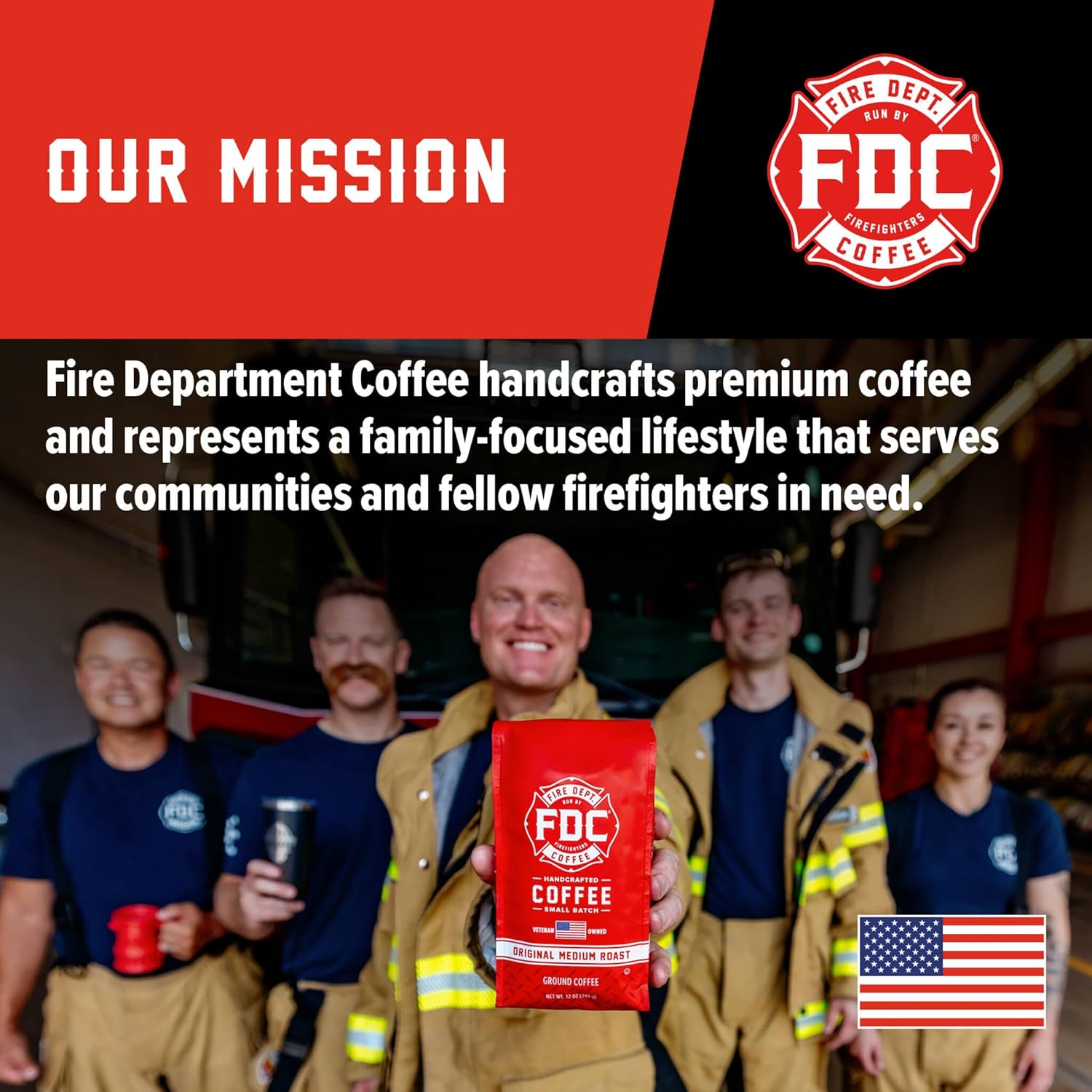 Fire Department Coffee - Gives Back to Firefighters - Bold & Smooth Shellback Espresso Coffee Beans - Roasted in the USA - Premium Espresso Beans - Veteran Owned - Bulk 5 LB