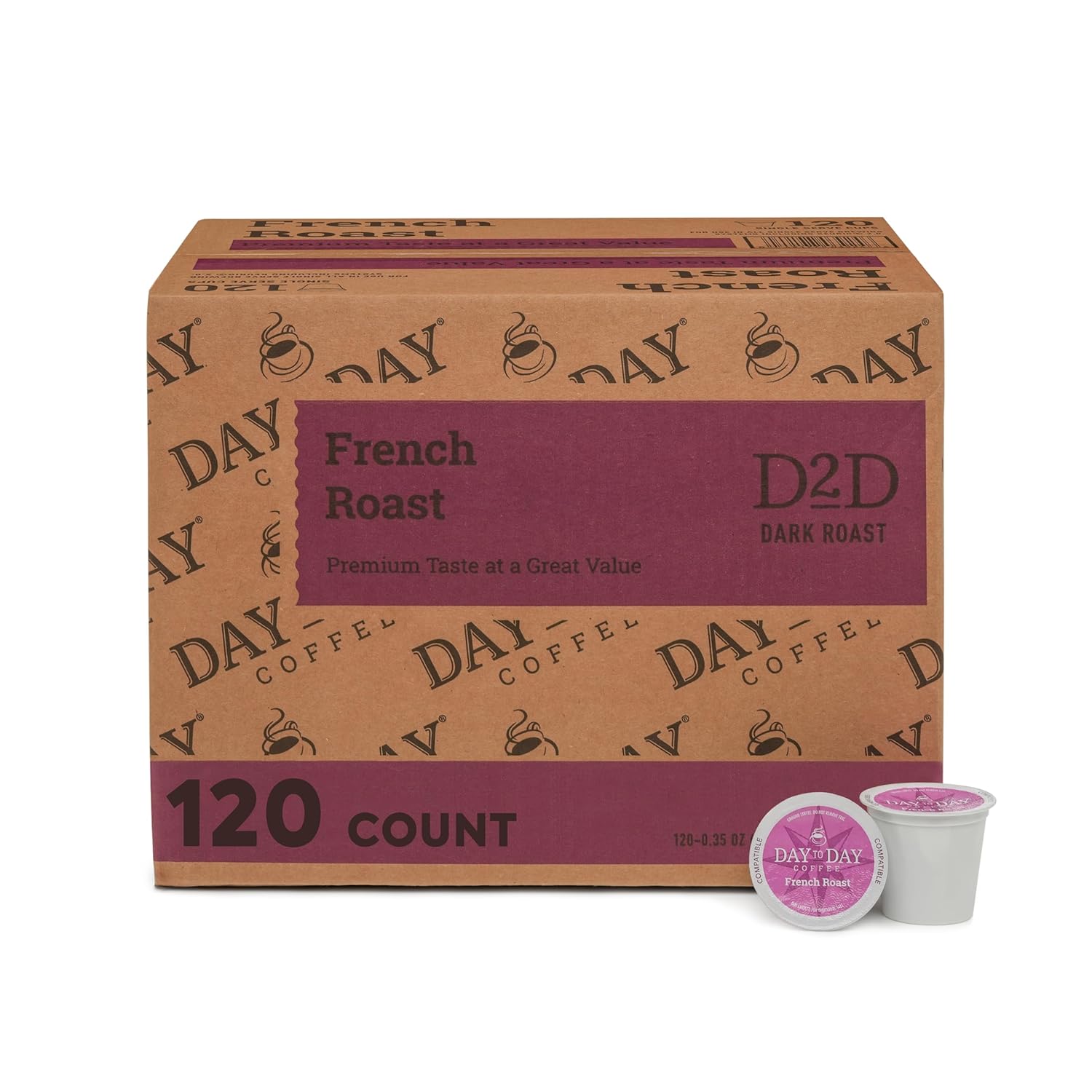 Day To Day 120-Count French Roast Dark Roast Single Serve Coffee Pods for K-Cup Keurig Brewers