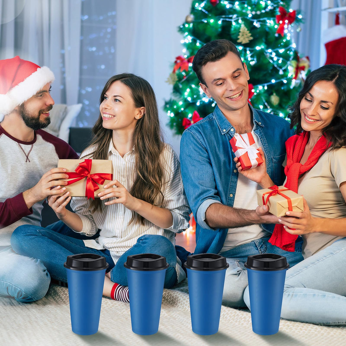 Cylindrical 16 oz plastic tumbler for hot or cold drinks