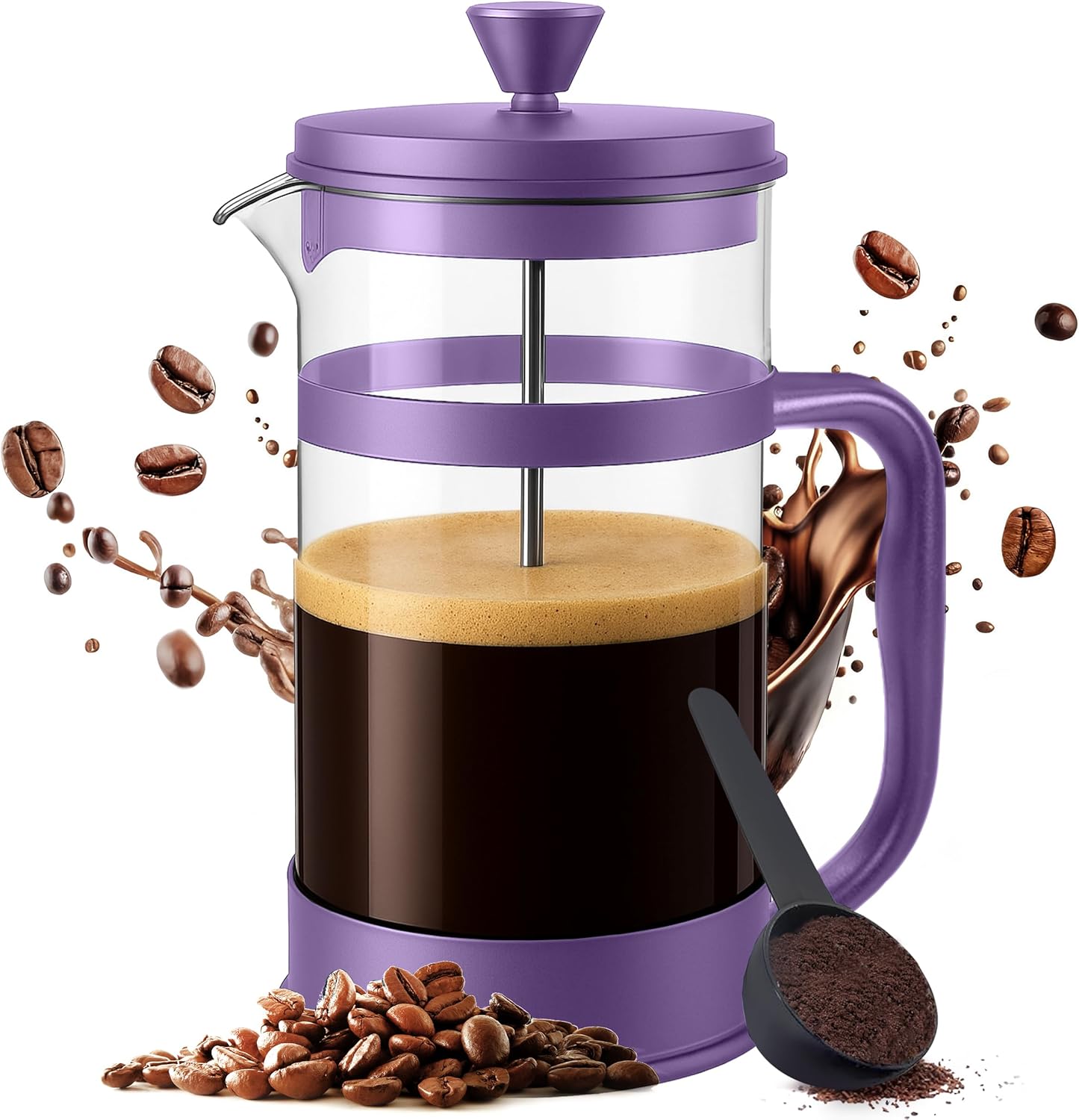 Utopia Kitchen 12 Ounce 0.35 Liter French Press Coffee Maker, Tea Maker, Travel Coffee Presses, Heat Resistant Thickened Borosilicate Coffee Pot for Camping Travel Gifts, Plum Pack of 1 - Blissbrew