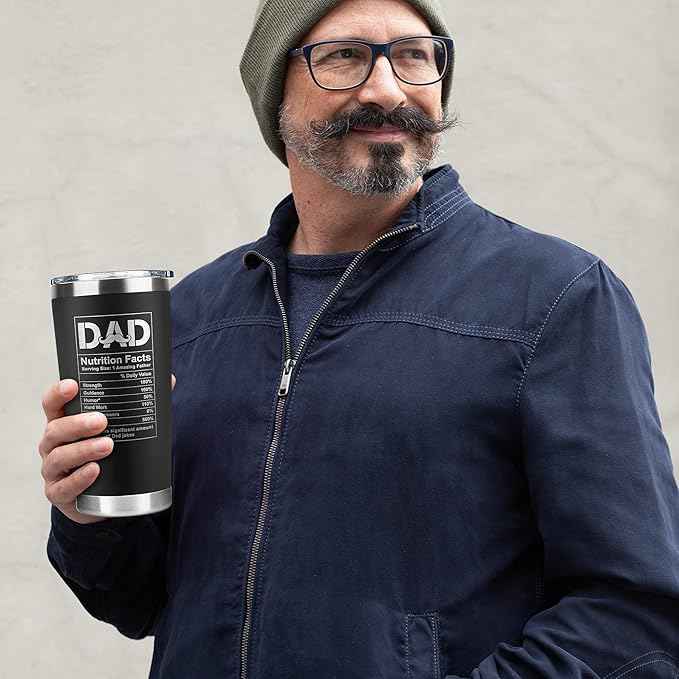 Father Day Gift Bundle for Dad, Husband - Birthday Gifts for Dad from Daughter, Son - Anniversary Husband Gifts from Wife - 20 Oz Stainless Steel Tumbler Set