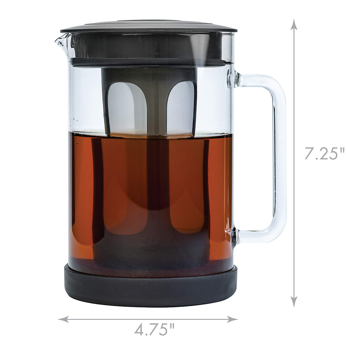 Borosilicate glass cold brew maker with non-slip silicone base