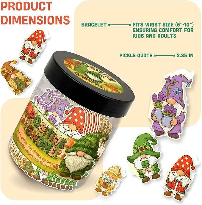 Positive Gnome Jar with 60 Daily Affirmation Cards, Emotional Support Gnome, Encouraging Gnomes Mini, Gnome Birthday Decorations, Gnome Gifts, Mini Gnomes Bulk, Inspirational Gifts for Women