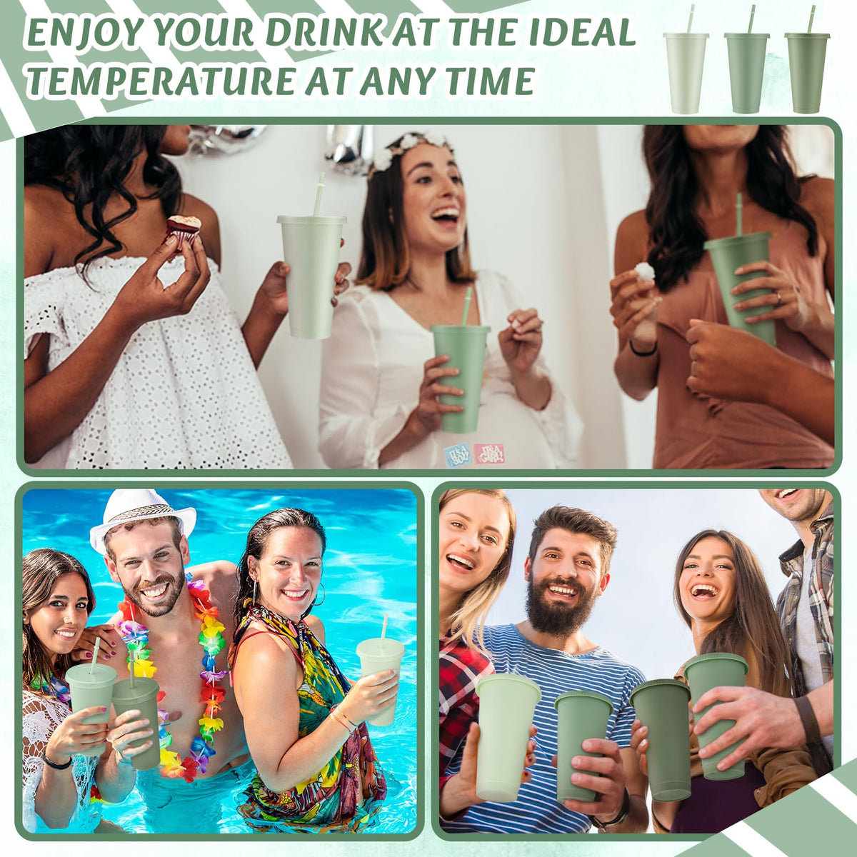 Dishwasher friendly plastic tumbler set of 12