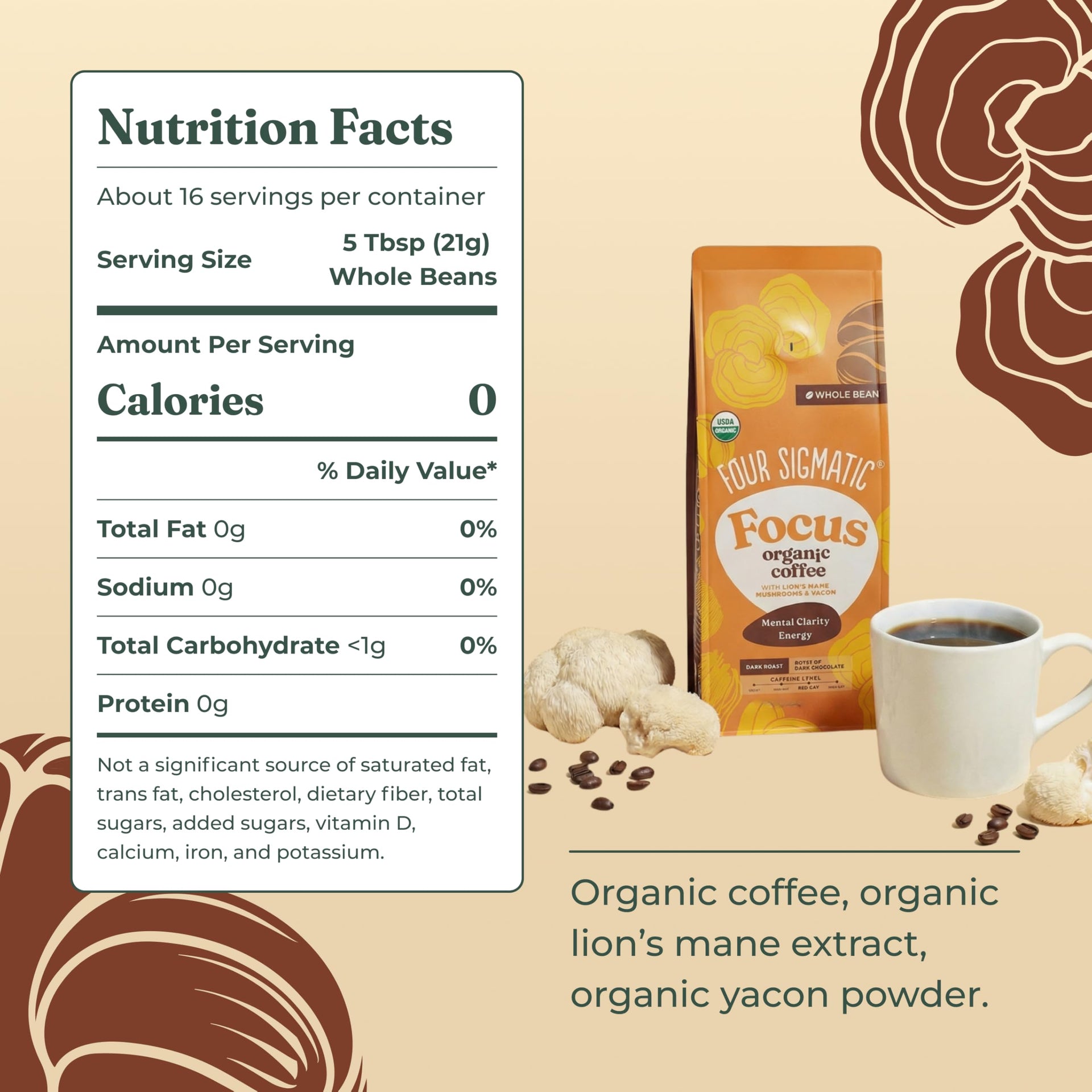 Dark Roast Organic Whole Bean Coffee (12 Ounce)