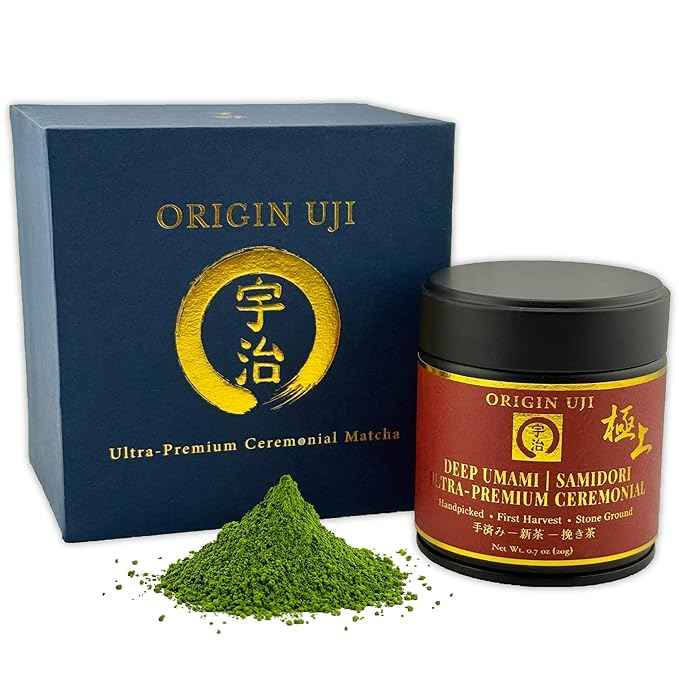 Uji Ultra-Premium Rare Ceremonial Matcha Green Tea Powder, Samidori Shogyoku Single Cultivar, First Harvest Shade-Grown, Stone-Ground by Judan Chashi