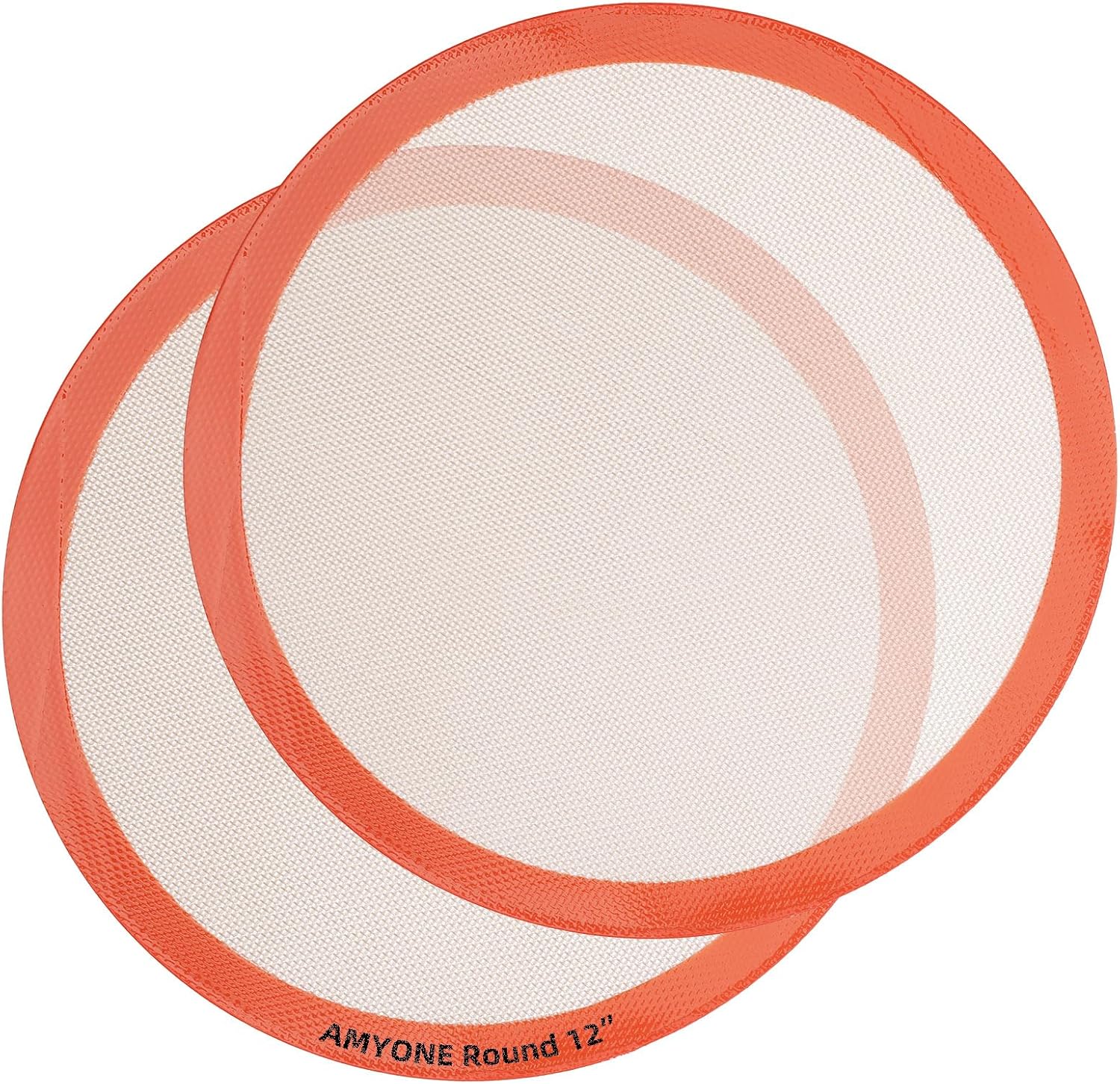 Round Silicone Baking Mats for 12 Inch Pizza Pan, 12 Inch Large Pizza Mat or Dough/Cake Mat, Round Liner for Rolling/XL Air Fryer/Cooling Rack/Microwave, Food Grade Non-Stick Reusable(11.75