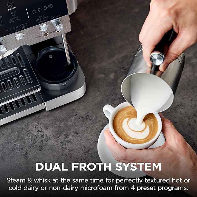Ninja Luxe Café 3-in-1 Espresso, Drip Coffee and Cold Brew Machine | Integrated Coffee Grinder, Milk Frother, Assisted Tamper & Built-In Espresso Accessory Storage | Stainless Steel | ES601