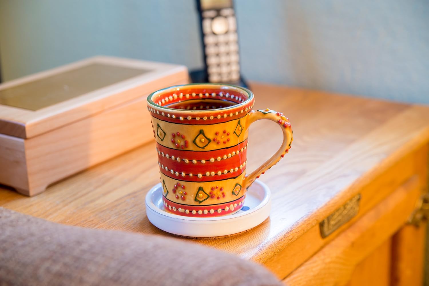 Encantada Handmade Hand-Painted Authentic Mexican Pottery Mugs (1-Pack, Mas Red)