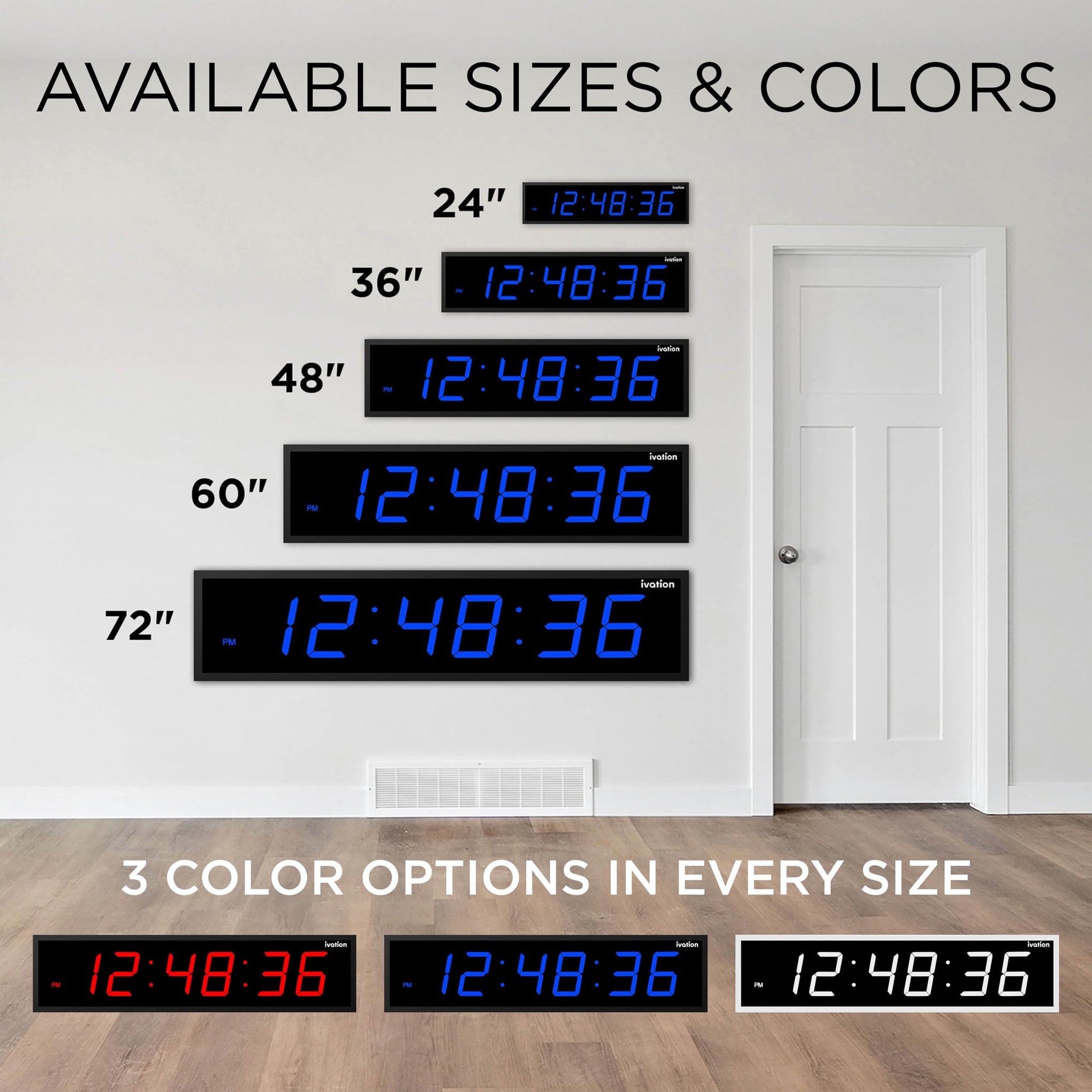 Oversized Digital Wall Clock with Large LED Display & Timer
