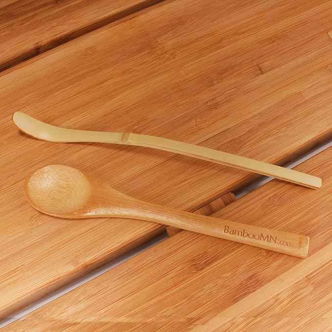 BambooMN Brand - Matcha Bowl Set (Includes Bowl, Rest,Tea Whisk, Chasaku, Tea Spoon & Tray) 2 Sets Purple