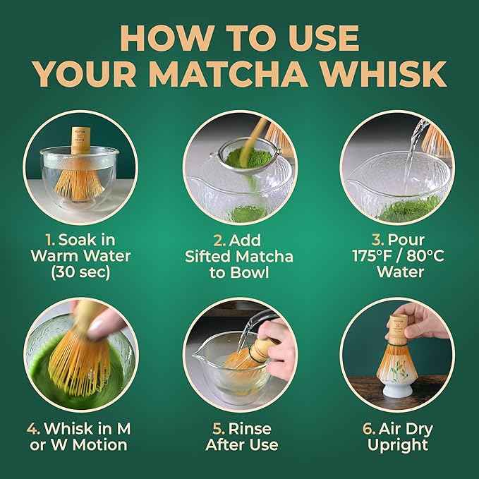 Aprika Life Matcha Whisk – 100 Prong Bamboo Chasen | Traditional Japanese Tea Whisk for Matcha Powder, Ceremonial Tea & Lattes | Durable Handcrafted Bamboo Whisk for Authentic Matcha Preparation