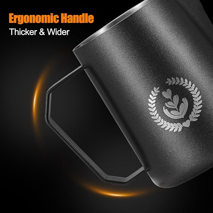 Espresso Milk Pitcher, 600ml / 20.3oz Milk Frothing Jug, Sharp Spout Latte Art Pitcher with Wide Thick Handle (Black)