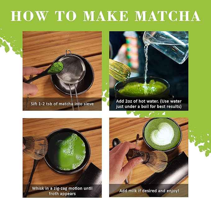 BambooMN Brand - Matcha Bowl Set (Includes Bowl, Rest,Tea Whisk, Chasaku, Tea Spoon & Tray) 2 Sets Purple