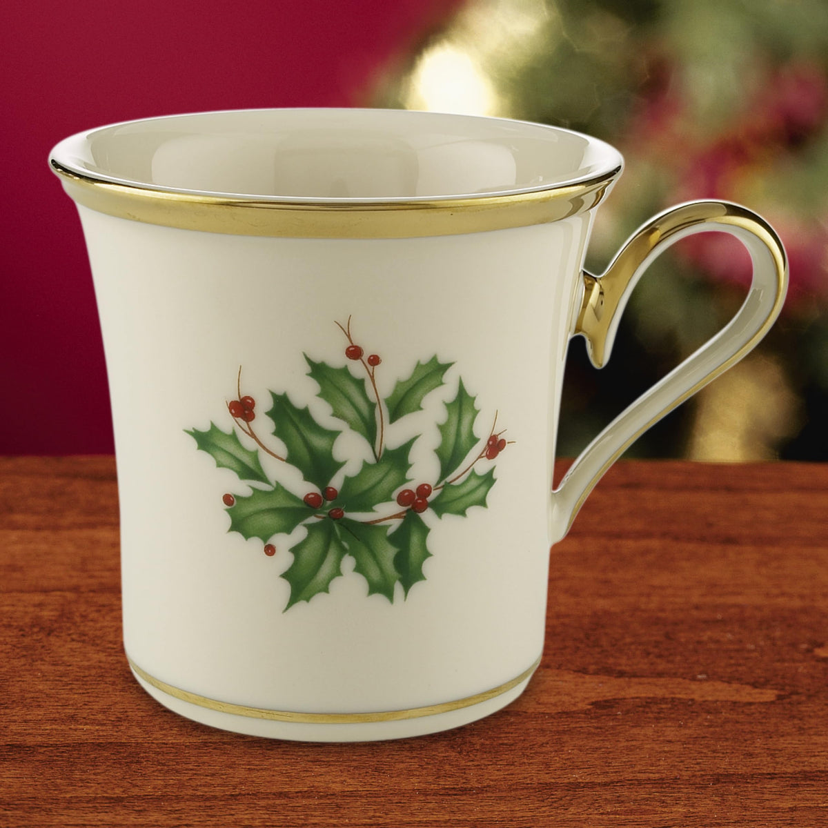 Dishwasher safe porcelain holiday mug for seasonal drinks