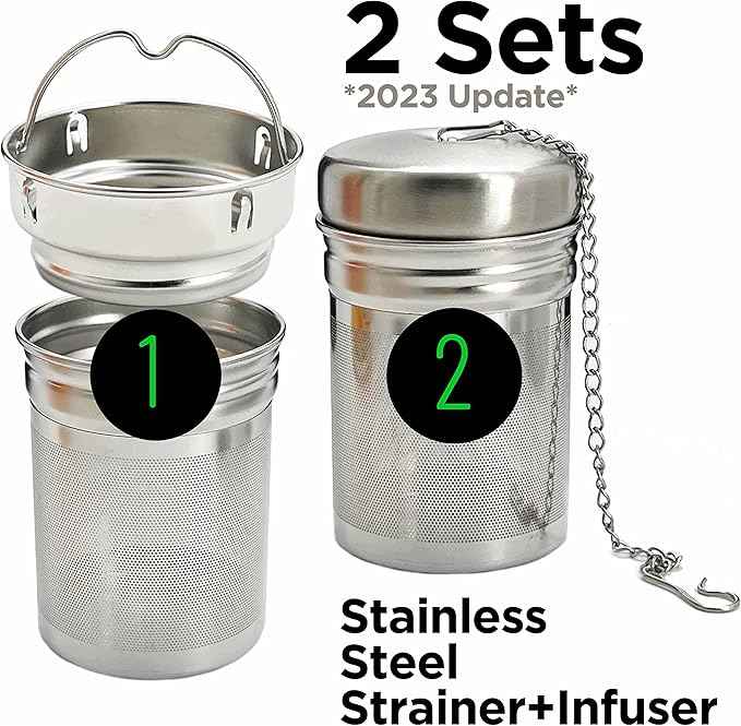 32oz Borosilicate Glass Water Bottle with Bamboo Lid and 2 Tea Infuser Sets for Fruit Infused Water and Cold Brew Coffee - Glass Tea Infuser Bottle with Strainer for Loose Leaf Tea