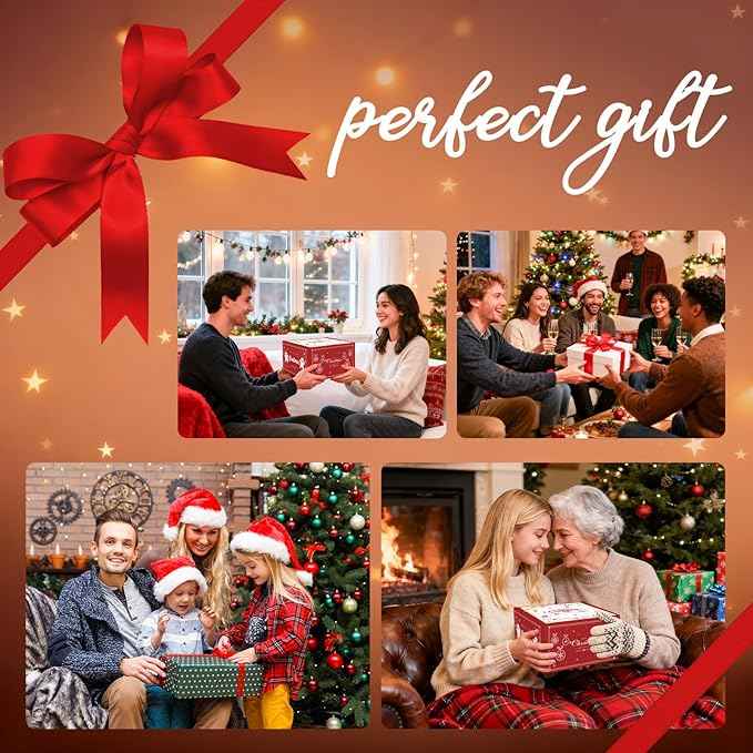 Classic Christmas Coffee Mug Set of 4, 12 oz Gingerbread Man Coffee Mug with Handle, Hot Cocoa Ceramic Mugs with Gift Box for Mom Woman Family Friends Colleagues