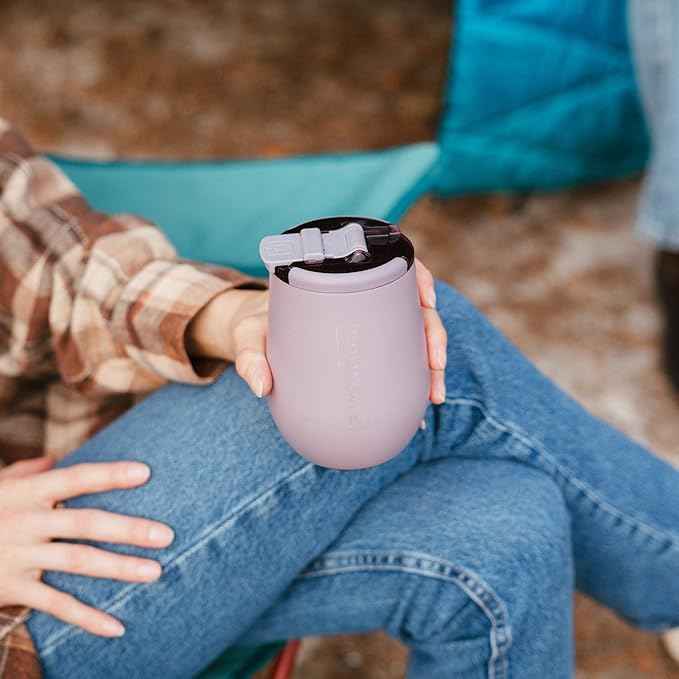BrüMate Uncork'd 14oz 100% Leakproof Insulated Wine Tumbler | Locking Lid | Insulated Stainless Steel Wine Glass | Perfect For Travel & Outdoors | BPA-Free (Dark Aura)