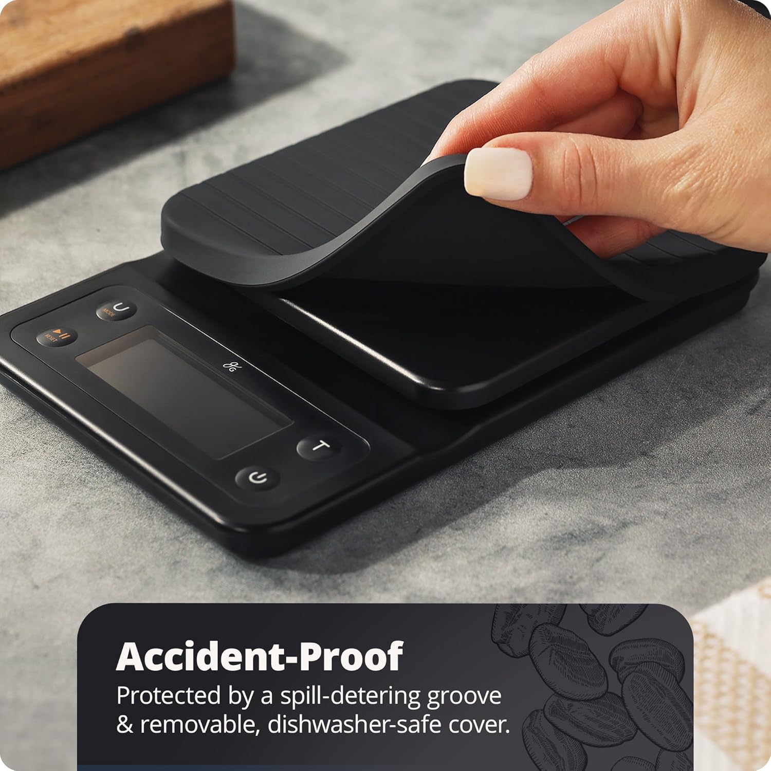Greater Goods 0.1g Precision Coffee Scale with Timer – 3kg Digital Scale for Pour-Over, Espresso, French Press, Kitchen Use (Onyx Black) - Blissbrew
