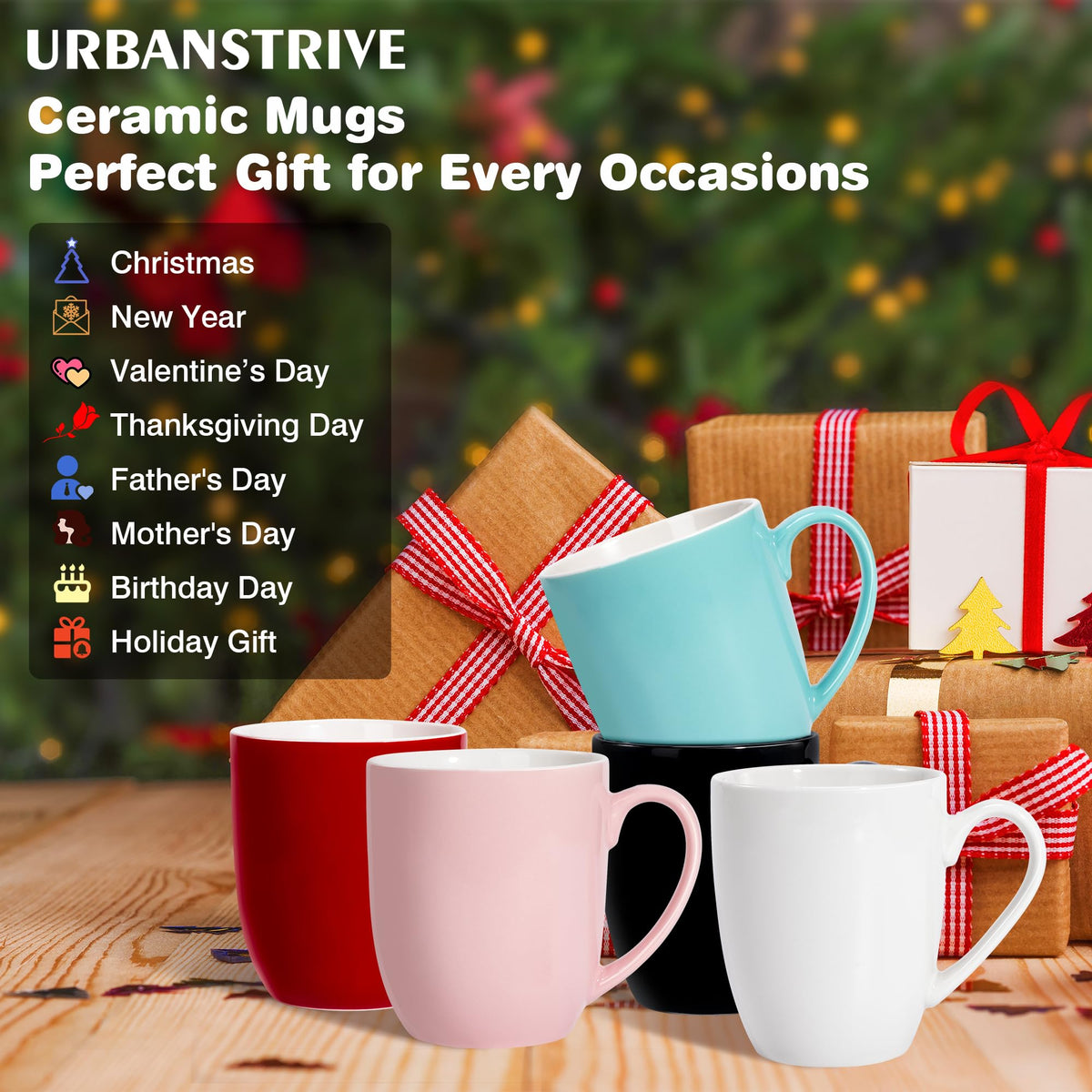 Classic style red mug set of 4