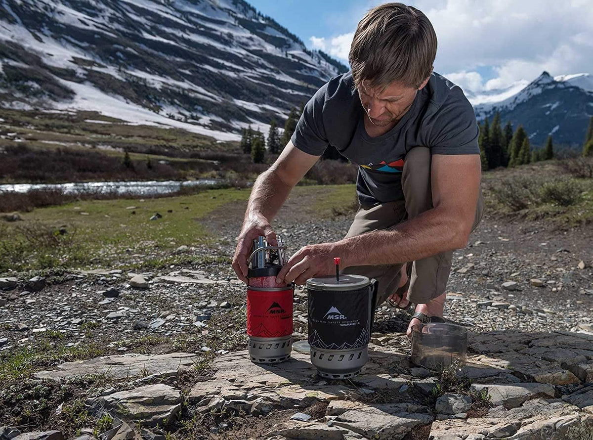 Lightweight 1.3 oz coffee press for camp stoves
