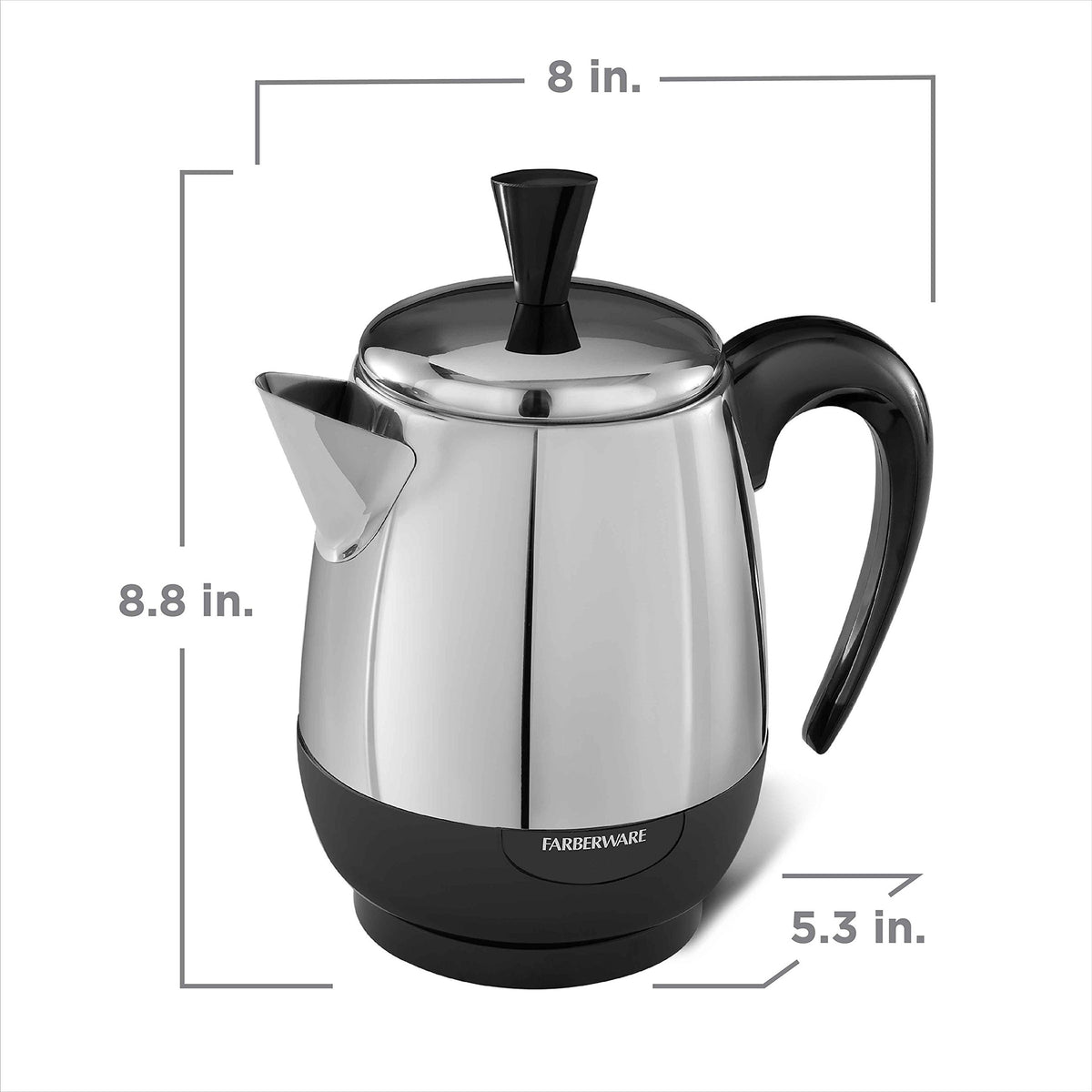 Electric percolator with rolled edges