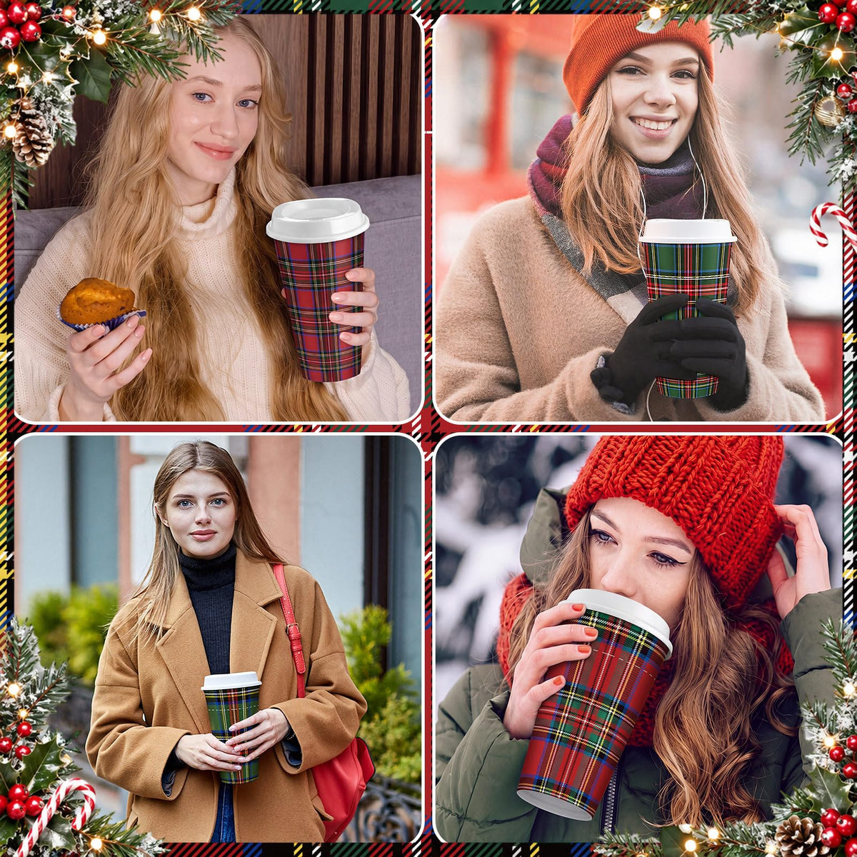 Pack of 12 plastic cups and 12 lids for gifting