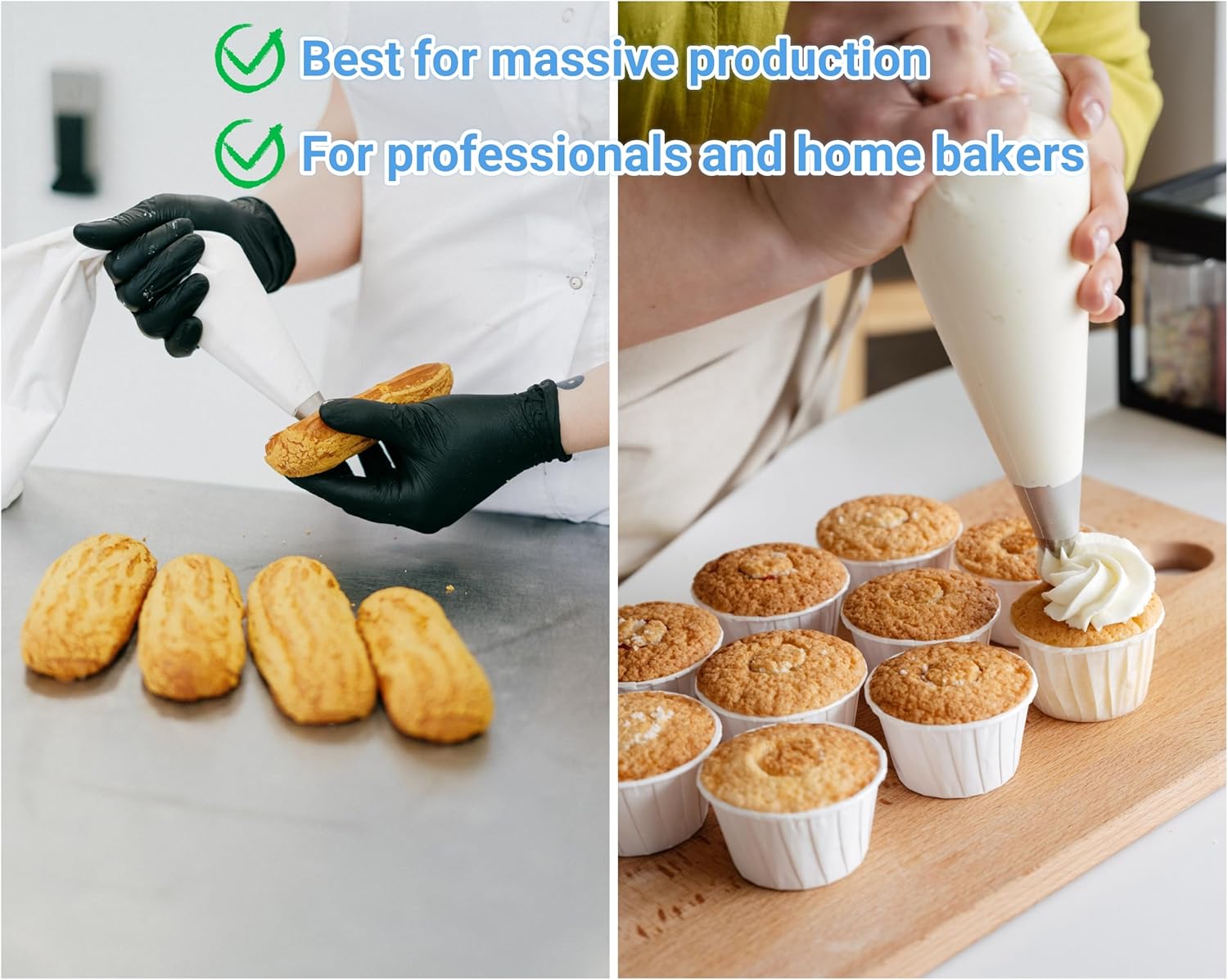 Extra Large Piping Bags 24 Inch - 100Pack Disposable Pastry Bags - Thick Anti-Burst Pastry Icing Frosting Piping Bags For Decorating Cupcakes Cakes Cookies (Extra Large 24 Inch-100 Pack)