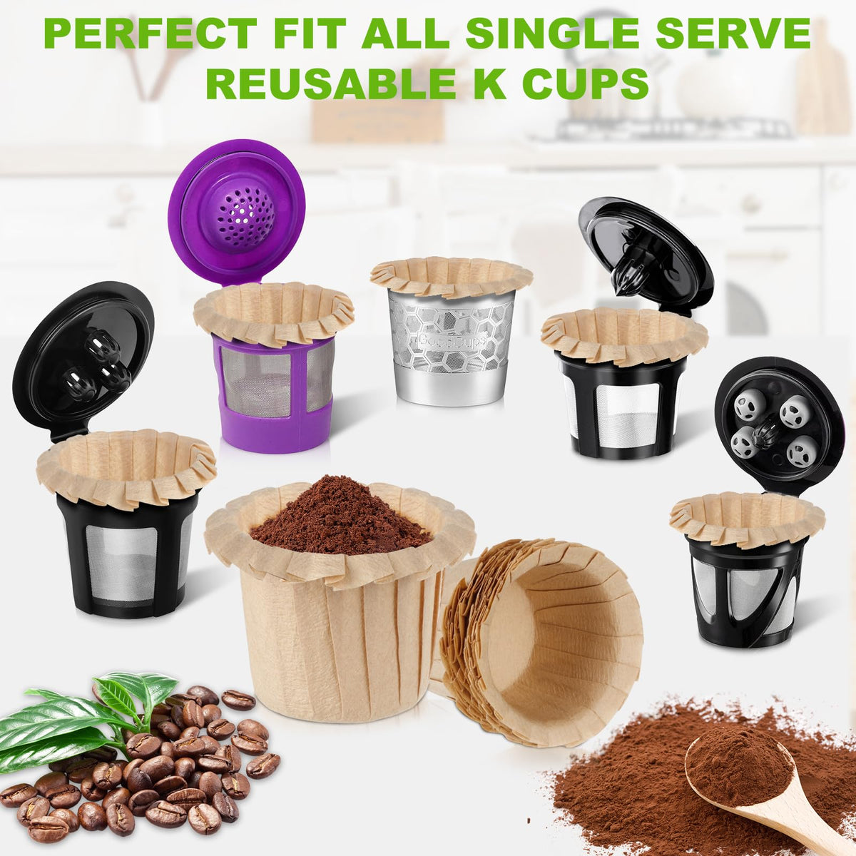 Natural paper filters for reusable single-serve pods