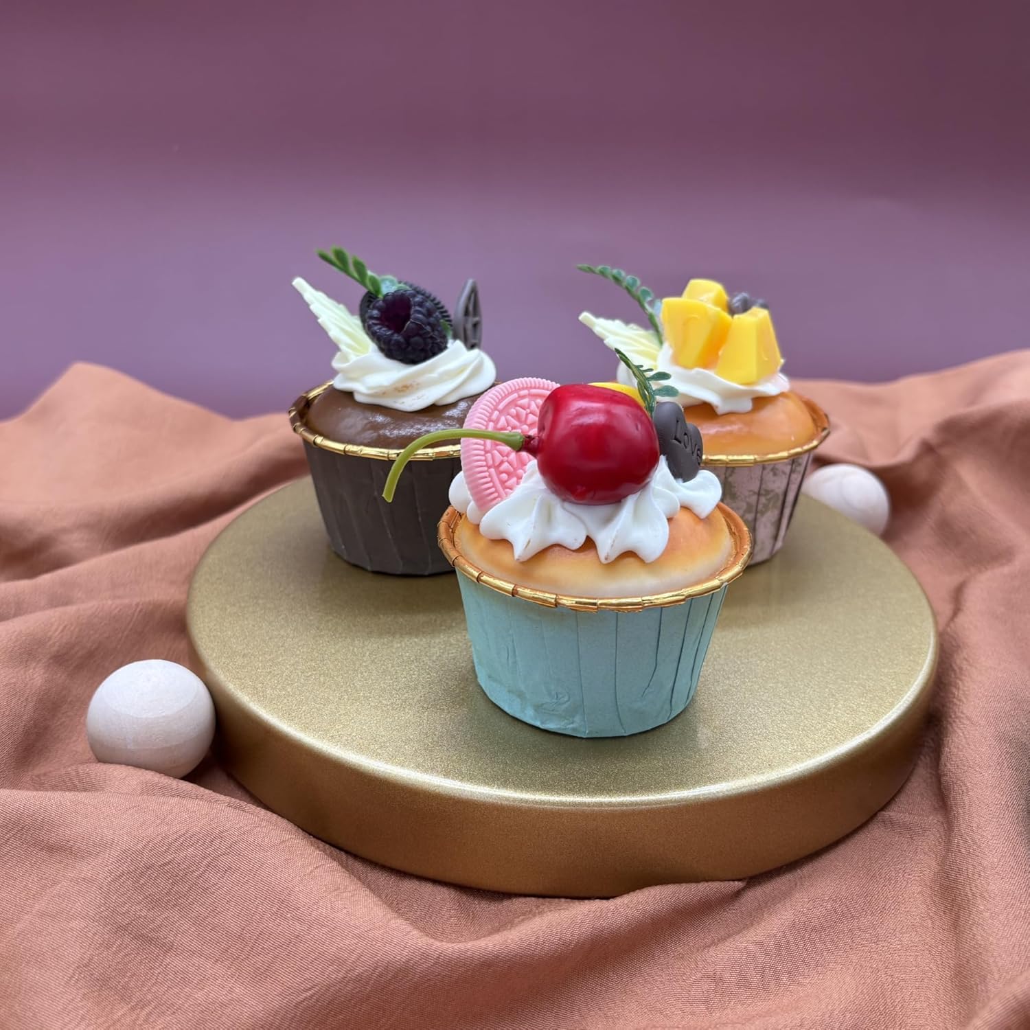 Set of 7 Gold Cake Stands Metal Dessert Display Holder Round 3 Tier Cupcake Stand Serving Tray Platter Cake Pedestal Stand for Party Weddings Birthday Baby Showers Anniversary
