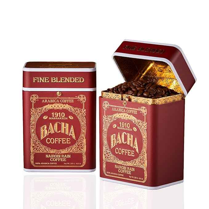 Bacha Coffee | Nairobi Rain Fine Blended, Whole Beans, Medium Dark Roast, 100% Arabica Specialty Coffee, 250g Signature Nomad Collection, Gift Box