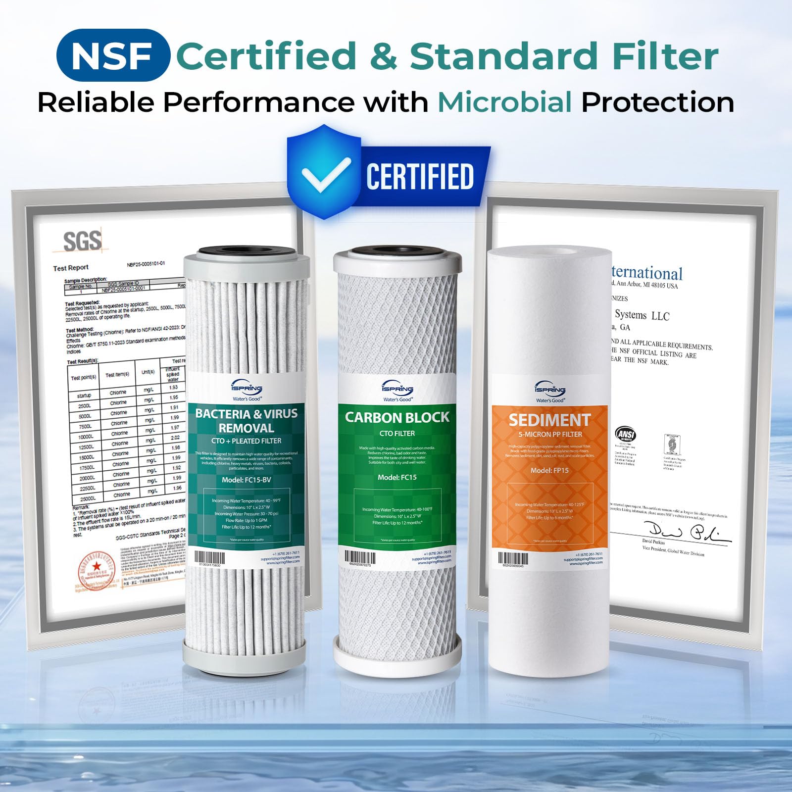 US31-BV 3-Stage Under Sink Water Filter System with Faucet, 1 Year