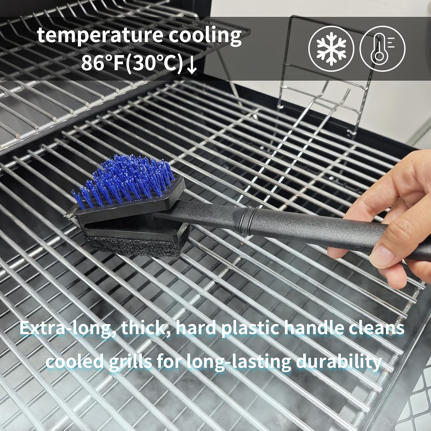 Nylon Grill Brush No Wire Bristle Barbecue Brush Grill Cleaning Kit Safe Grill Scraper Brush for Outdoor Grill Cleaner with Hole BBQ Brush Accessories Clean Cool Grates Gift for Men/Dad 3 PCS