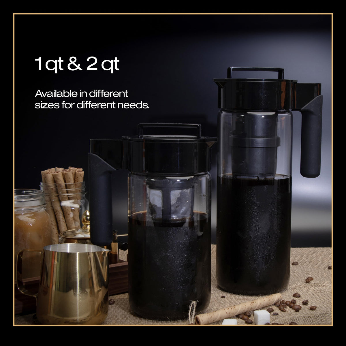 Cold brew coffee maker with fine-mesh filter