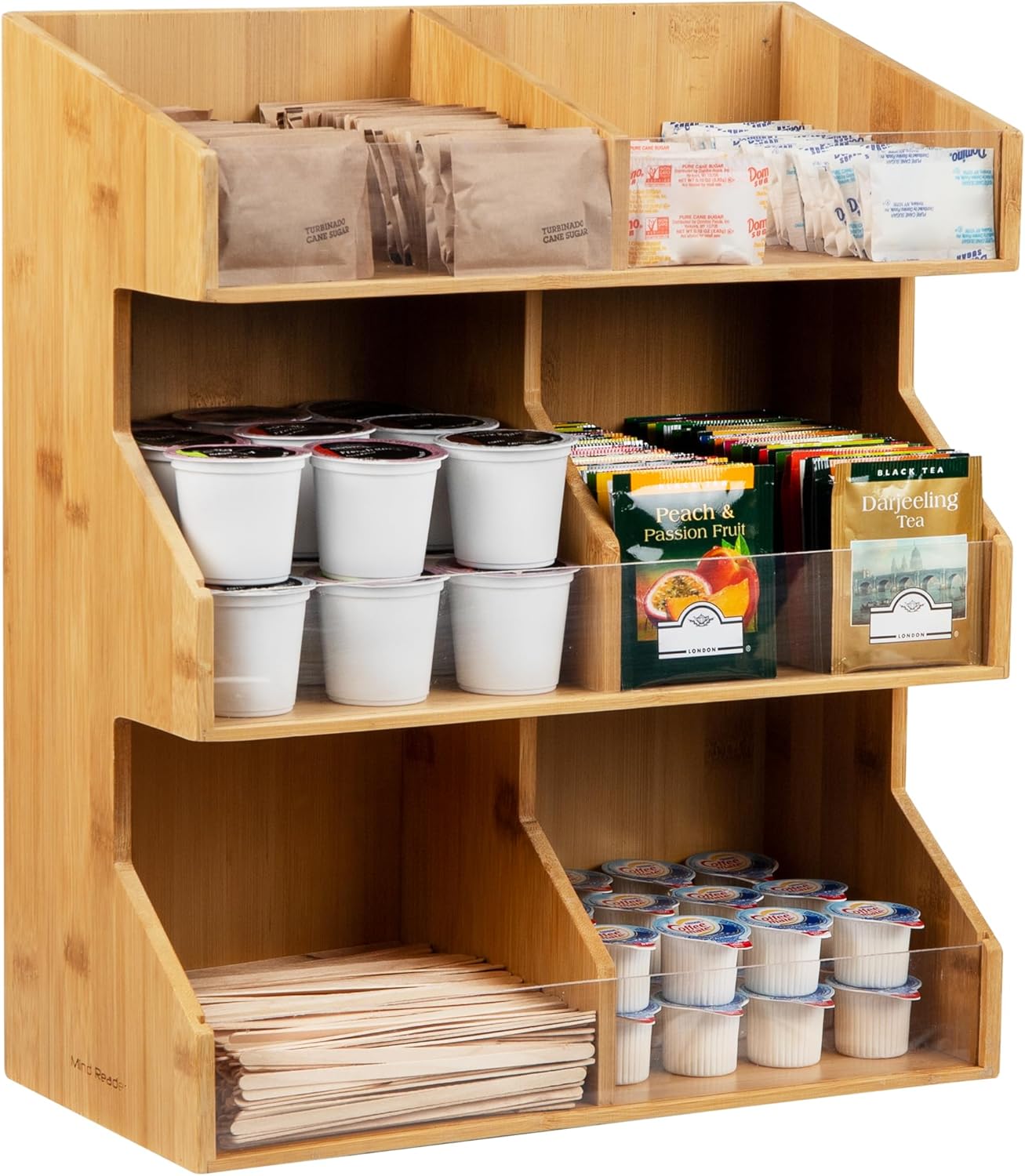 Mind Reader Coffee Pod Condiment Station, Countertop Organizer, Kitchen, Rayon from Bamboo, 13