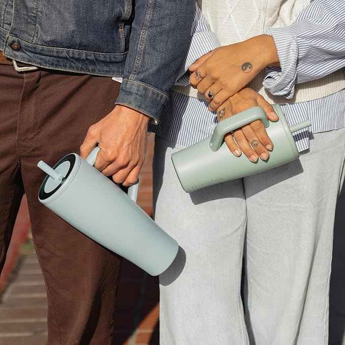 BrüMate Era 30 oz Tumbler with Handle & Straw | 100% Leakproof Insulated Water Bottle Tumbler with Lid & Flexible SoftSip Straw | Made of Stainless Steel | Cup Holder Friendly | 30oz (Glacier)