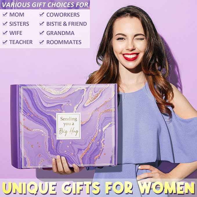 Birthday Gifts for Women Self Care Get Well Soon Gifts, Lavender Relaxing Spa Bath Gift Basket Care Package w/ Flannel Blanket 40 OZ Tumbler, Mother's Day Gift for Mom Her Wife Girlfriend Grandma