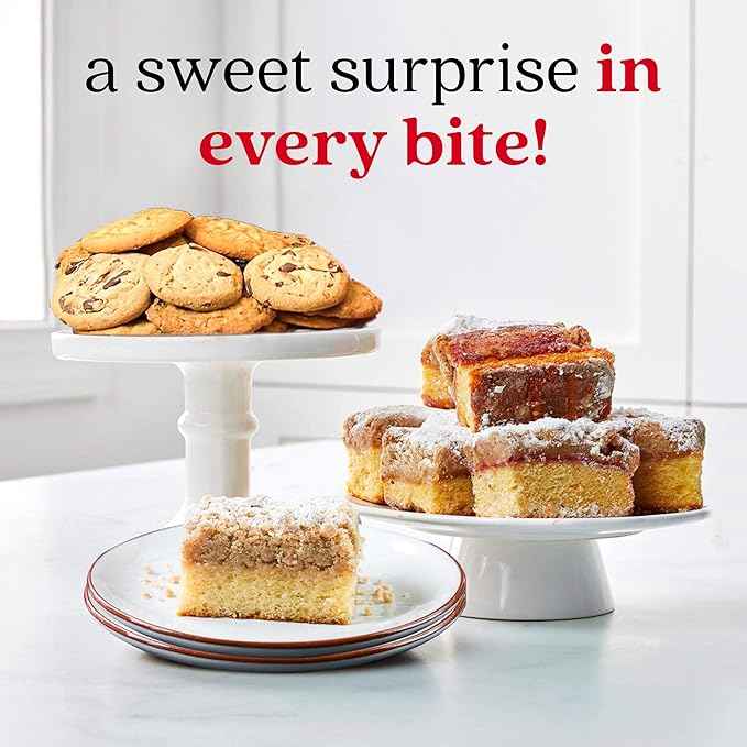 David's Cookies Assorted Fresh Baked Cookies & Crumb Cake Tin - 1Lb Assorted Cookies + 8 Individually Wrapped Crumb Cakes With Raspberry & Original Butter Flavors – Delicious Gourmet Food Gift For All