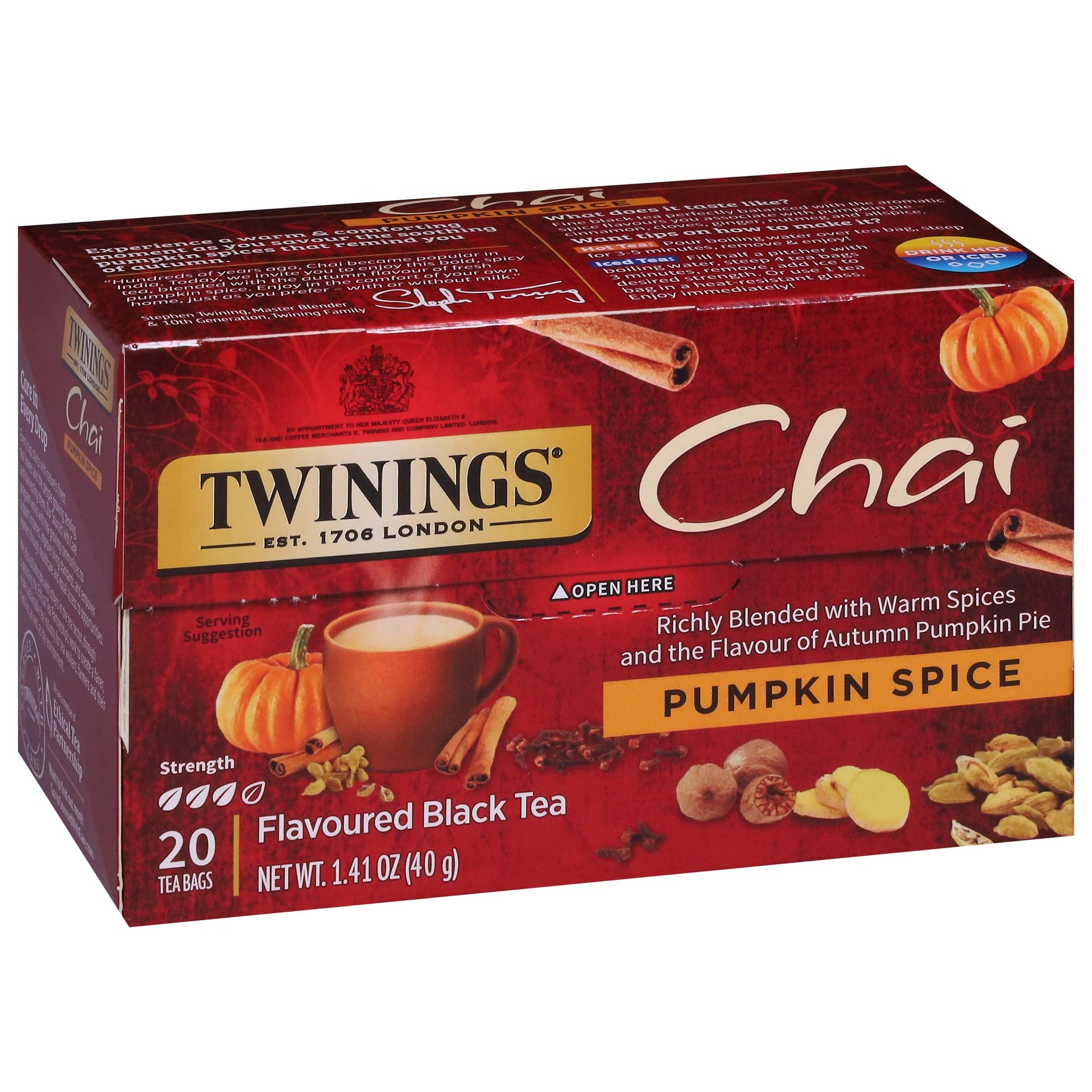 Pumpkin Spice Chai Black Spicy Tea Bags (120 Count)
