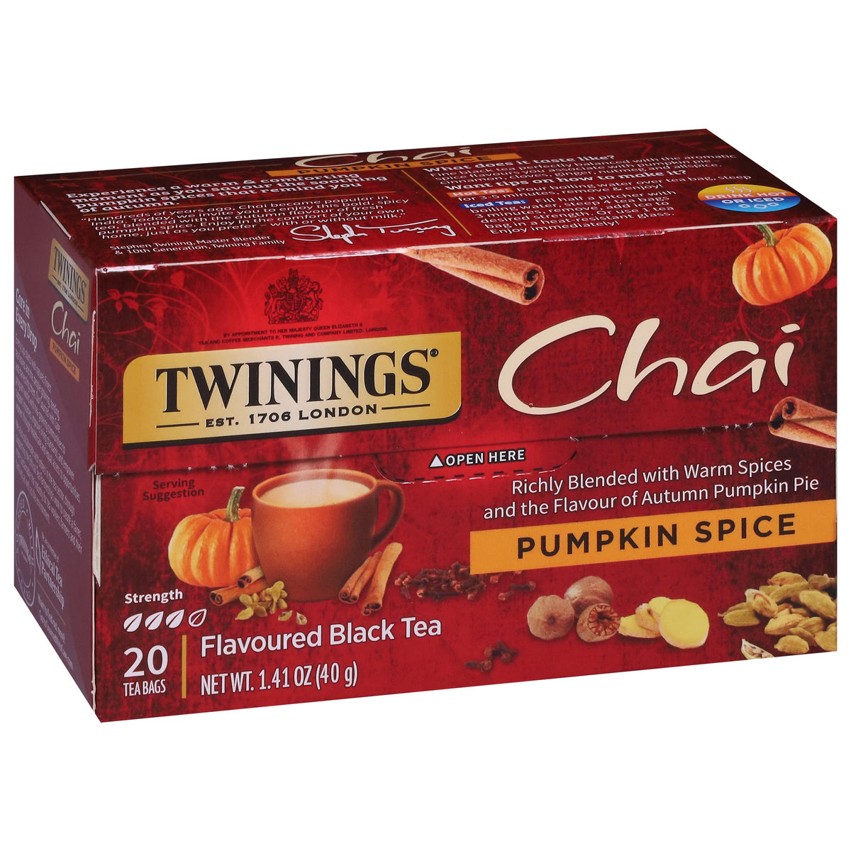 Pumpkin Spice Chai Black Spicy Tea Bags (120 Count)