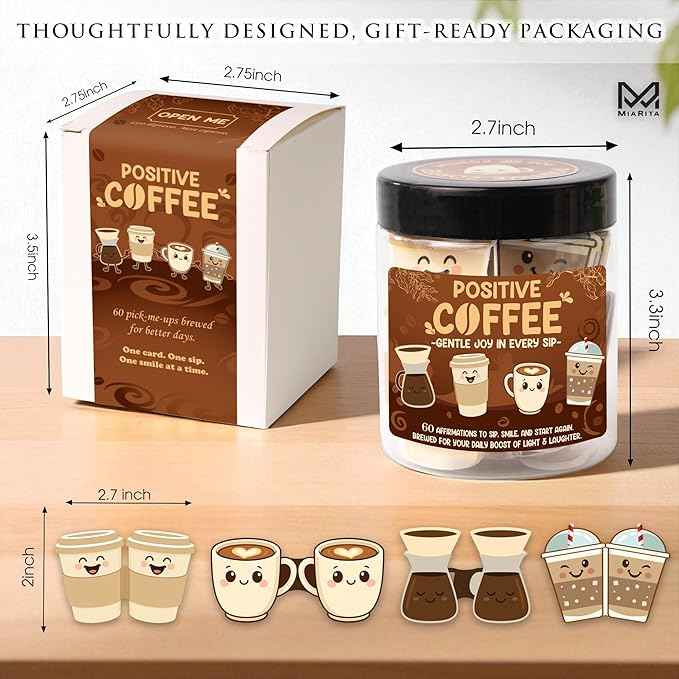 Emotional Support Coffee Jar – Funny Coffee Gifts for Women & Men, Affirmation Jar, Cute Christmas Gifts for Girlfriend, Boyfriend, Wife, Husband, Mom, Dad, Friends or Coworker