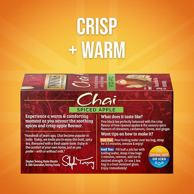 TWININGS TEA, TEA,CHAI,SPICED APPLE 20 BAG
