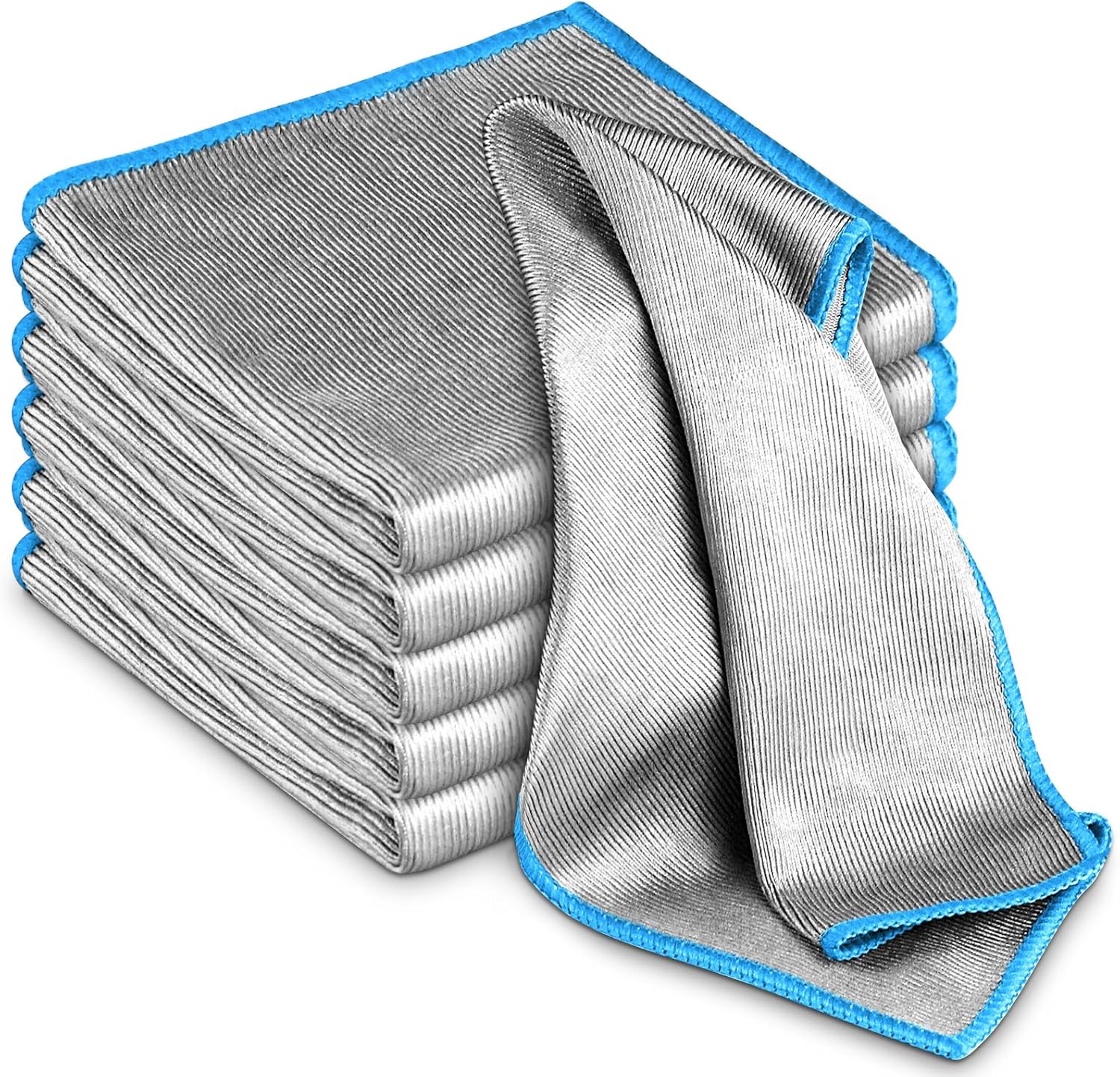 Glass Polishing Cloth Streak Free Miracle Microfiber Cleaning Cloth Lint Free Cleaning Rags for Glasses Kitchen Dish Mirrors Easy Clean, Pack of 6, 12