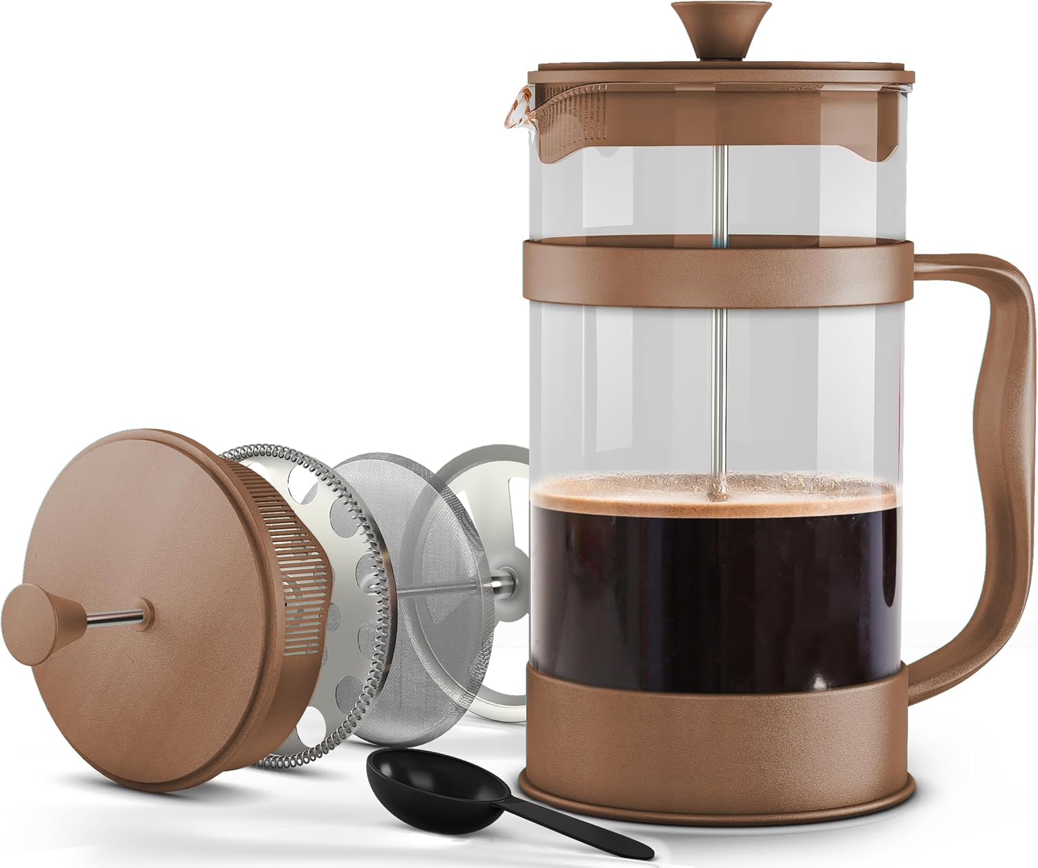 Utopia Kitchen 12 Ounce 0.35 Liter French Press Coffee Maker, Tea Maker, Travel Coffee Presses, Heat Resistant Thickened Borosilicate Coffee Pot for Camping Travel Gifts, Brown Pack of 1 - Blissbrew