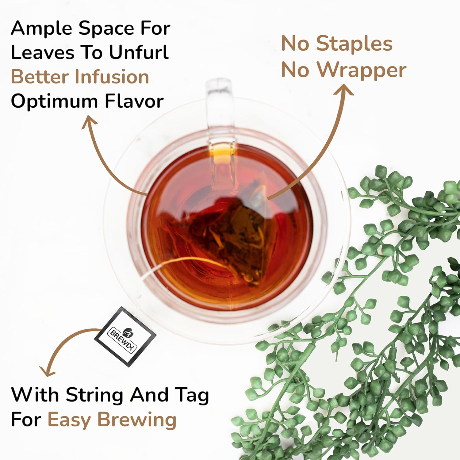 BREWIX, Peach Black Tea (25 Pyramid Bags) | Premium Black Tea with Peach | Floral & Refreshing | Iced or Hot | Caffeinated And Sugar-Free