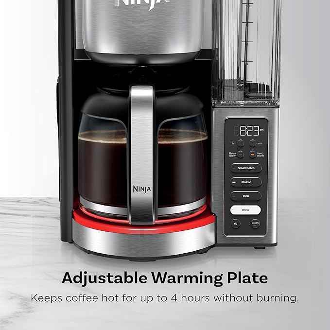 Ninja Fresh Brew™ Drip Coffee Maker | Programmable 14Cup Glass Carafe, Brew Classic & Rich, 70oz Removable Water Reservoir | Small Batch, Delay Brew, Adjustable Warming Plate | Stainless Steel | CE451